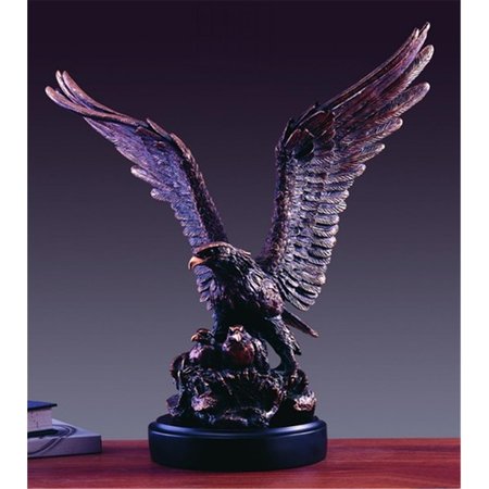 MARIAN IMPORTS Marian Imports F51116 Eagle With Two Chicks Bronze Plated Resin Sculpture 51116